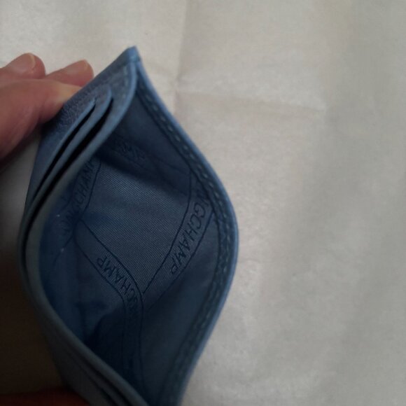 TWO LONGCHAMPs - LE FOULONNE CROSSBODY BAG and CARDHOLDER-Cloud Blue -NEW - Picture 8 of 8